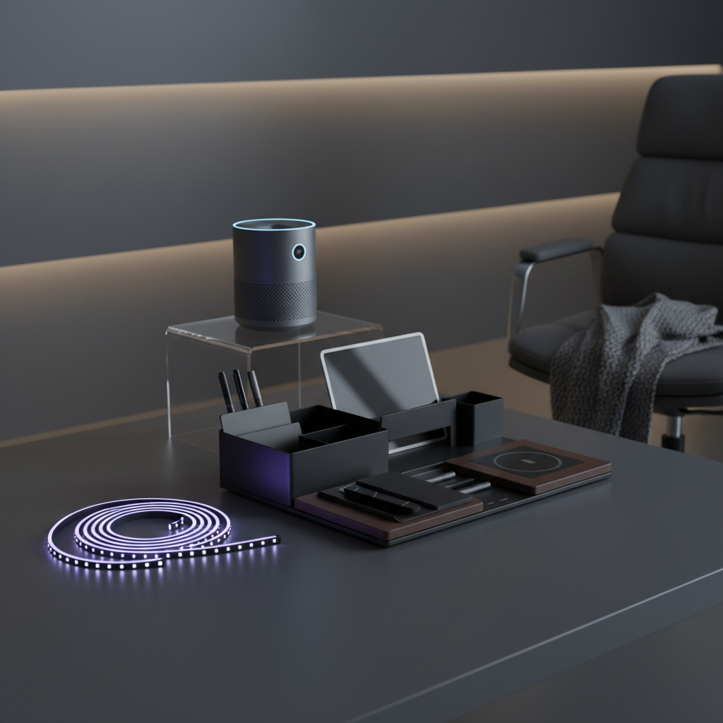 Target audience: teens and college students who love gaming productivity, and TikTok room setups. Catergory focus on room transformation and setup essentials.
desired astetic: Dark minimalist, futuristic, cozy late-night vibe, clean layouts, and premium modern visuals